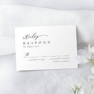 RSVP de casamento minimalista com guião moderno E