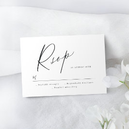 RSVP de casamento minimalista com guião moderno El