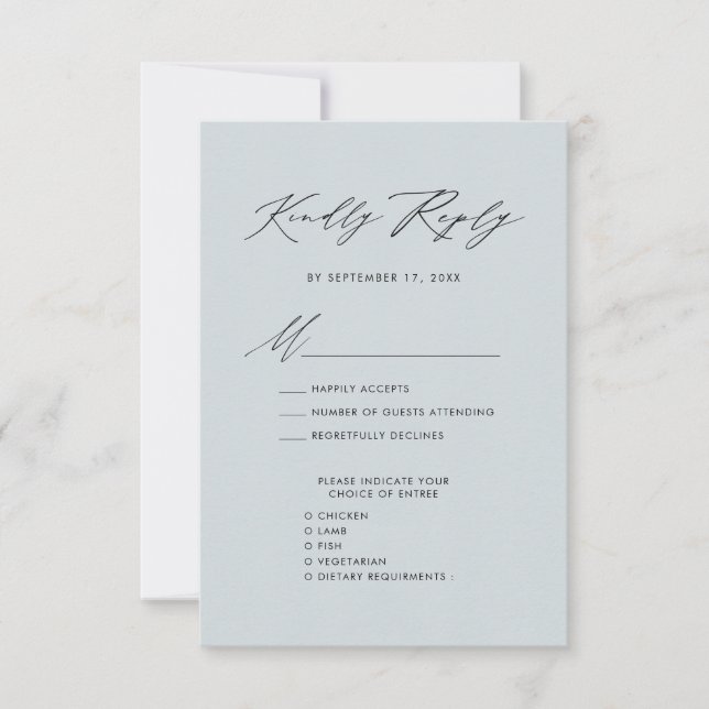 RSVP de Casamento Minimalista do Script Elegante A (Frente)