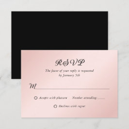 RSVP de Casamento Minimalista Elegante Preto-Cor-d