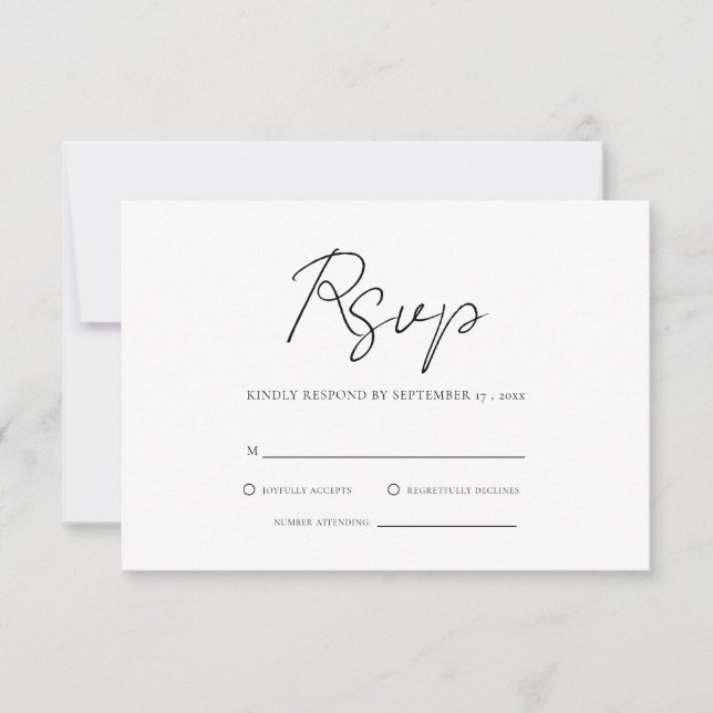RSVP de Casamento Minimalista Moderno (Frente)