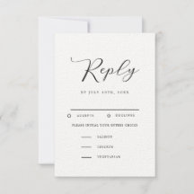 RSVP de Casamento Minimalista Moderno com a Escolh