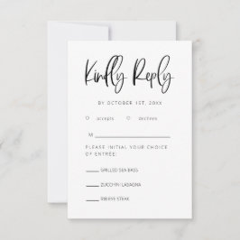 RSVP de Casamento Minimalista Moderno com a Escolh