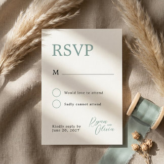 RSVP de casamento minimalista moderno em marfim e