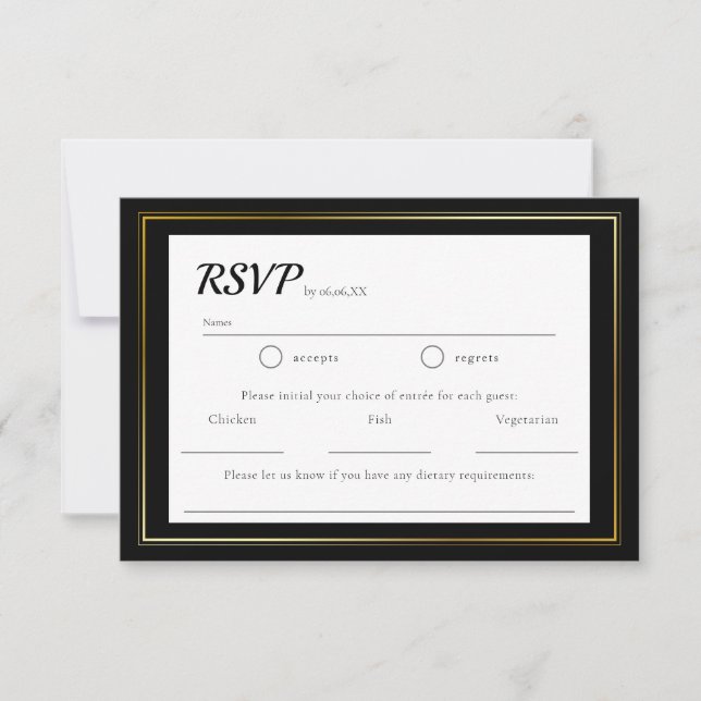 RSVP de Casamento Minimalista Simples (Frente)