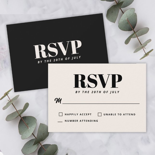 RSVP de Casamento Minimalista Simples do Moderno N (Criador carregado)