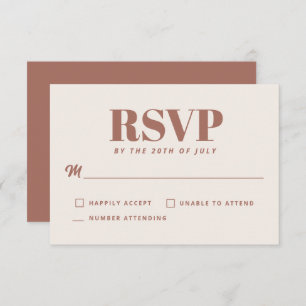 RSVP de Casamento Minimalista Simples Terracotta M