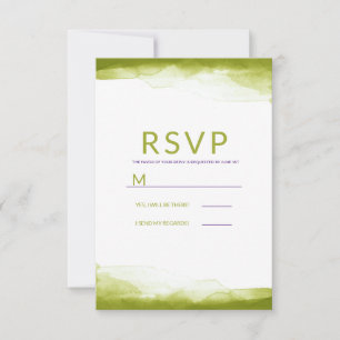 RSVP de Casamento Moderno da Chartreuse Green Wate