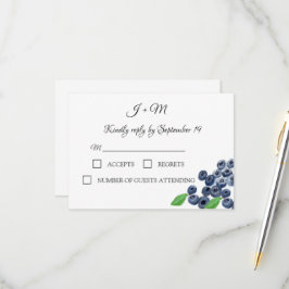RSVP de Casamento Moderno de Blueberry Fruta Blueb