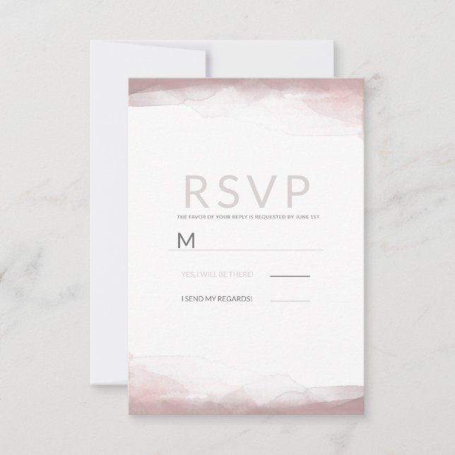 RSVP de Casamento Moderno e Elegante com Aquarela  (Frente)