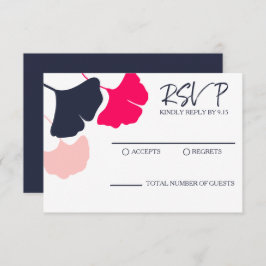 RSVP de casamento moderno e ousado com folhas de G