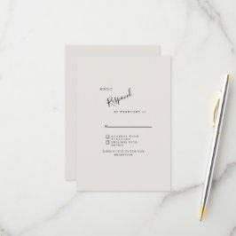 RSVP de Casamento Moderno Simples e Neutro