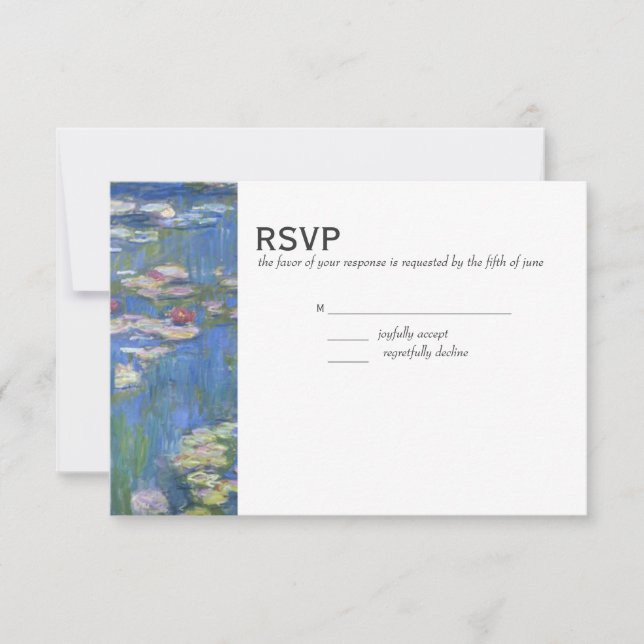 RSVP de Casamento // Monet Waterlily (Frente)