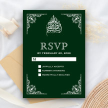 RSVP de Casamento Muçulmano Islâmico Elegante