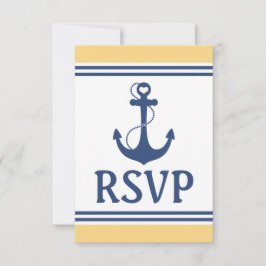 RSVP de Casamento Náutico Amarelo e Azul