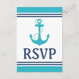 RSVP de Casamento Náutico Turquesa
