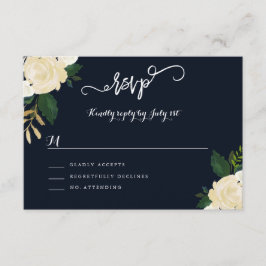 RSVP de casamento naval botânico moderno