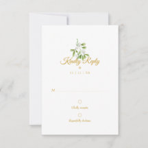 RSVP de Casamento no inverno de Script Dourado Ele