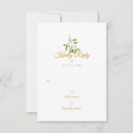 RSVP de Casamento no inverno de Script Dourado Ele