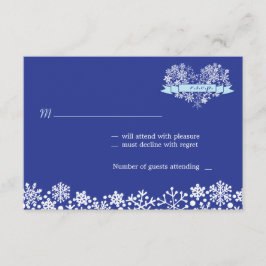 RSVP de Casamento no inverno do Coração Snowflake