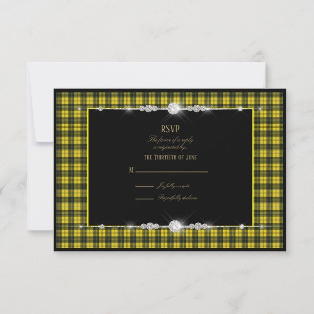 RSVP de casamento no tartan escocês MacLachlan (Frente)