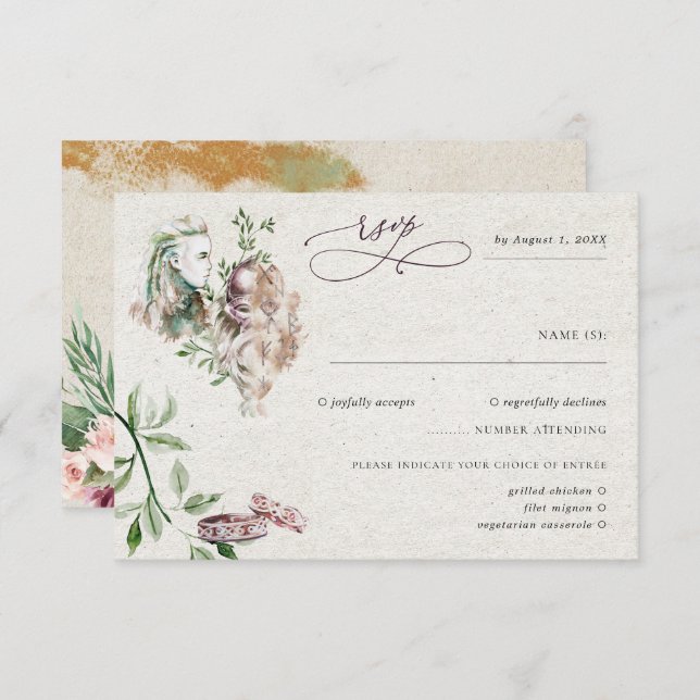 RSVP de Casamento Norse Viking (Frente/Verso)