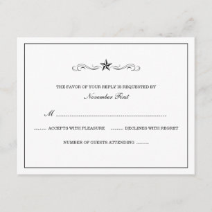 RSVP de Casamento Ocidental Branco e Negro