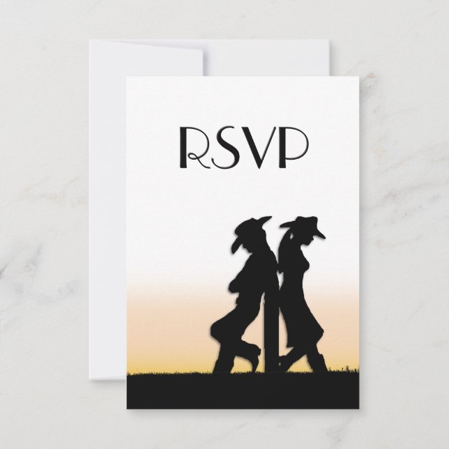 RSVP de Casamento Ocidental com Opções de Menu (Verso)