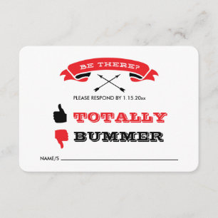 RSVP de Casamento Offbeat - Preto e Vermelho