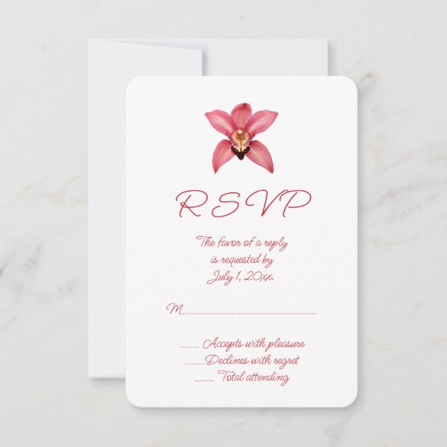 RSVP de Casamento Orquídeo (Frente)