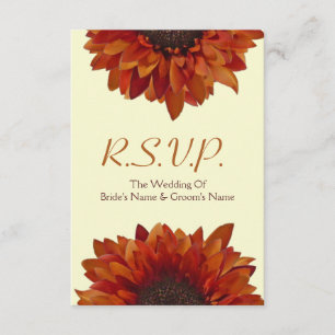 RSVP de Casamento outono de girassol