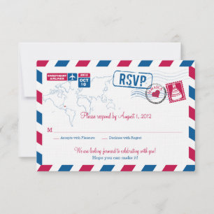 RSVP de casamento pelo correio aéreo JAMAICA