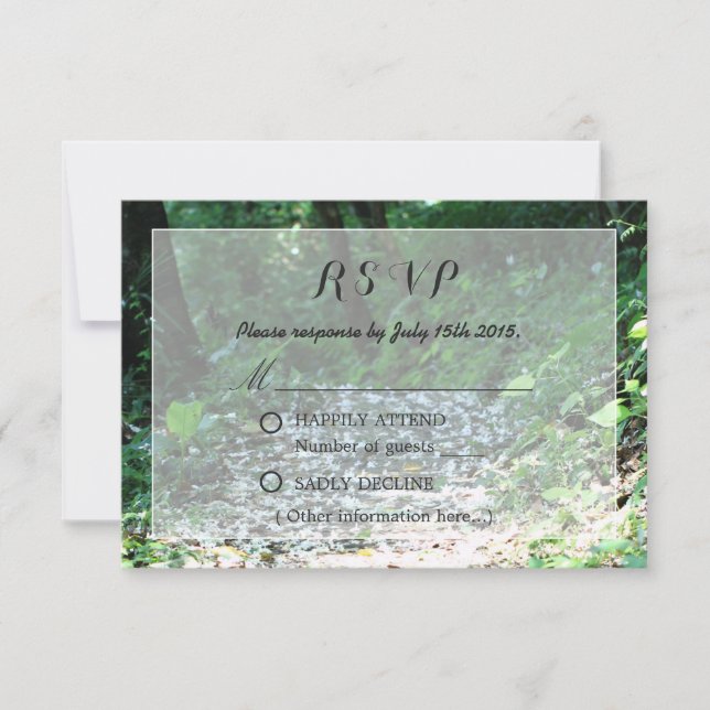 RSVP de Casamento Petal da Floresta Clássica (Frente)