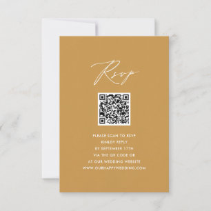 RSVP de Casamento QR do Script Elegante de Beige M
