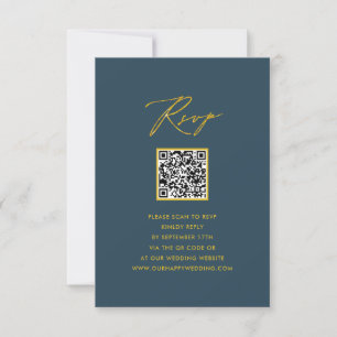 RSVP de Casamento QR Minimalista de Script Elegant
