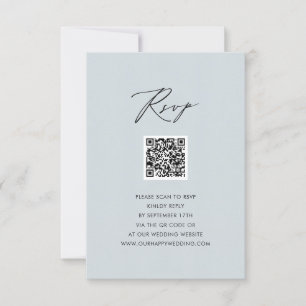 RSVP de Casamento QR Simples de Script Elegante Az