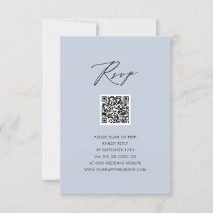 RSVP de Casamento QR Simples de Script Elegante Az