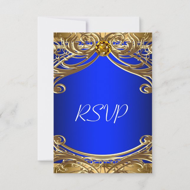 RSVP de Casamento Real e Dourado Elegante (Frente)