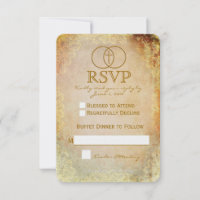 RSVP de Casamento Religioso Cruzado Antigo Cartão 