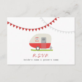 RSVP de Casamento Retro Vermelho e Casamento de Bu