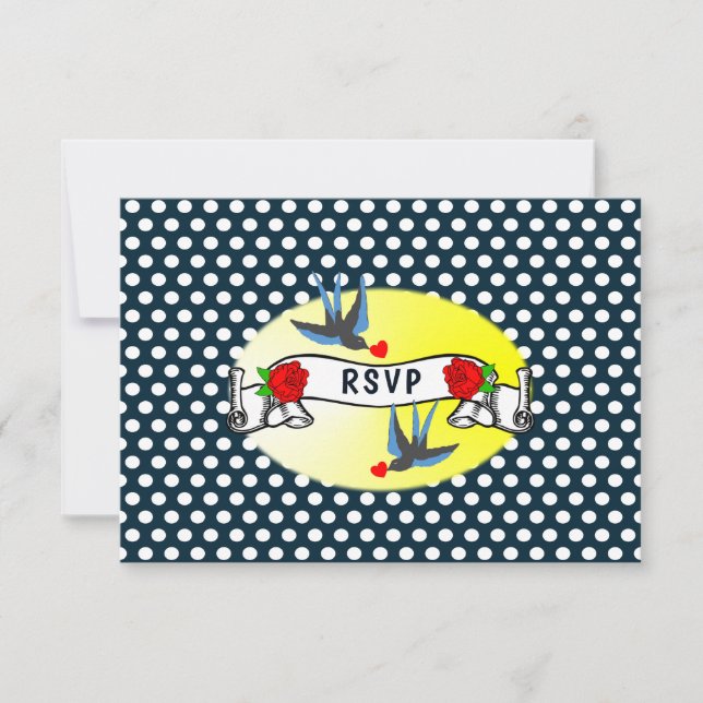 RSVP de Casamento Rockabilly de Retro 1950 (Frente)
