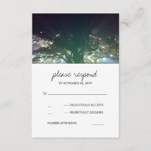 RSVP de Casamento Romântico das Luzes de Árvore