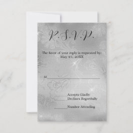 RSVP de Casamento Romântico de Lace Silver