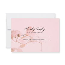 RSVP de Casamento Romântico de Rosebud Rosa Suave