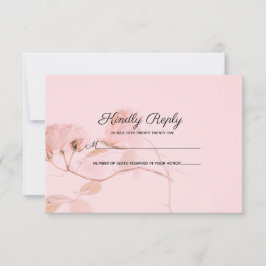 RSVP de Casamento Romântico de Rosebud Rosa Suave