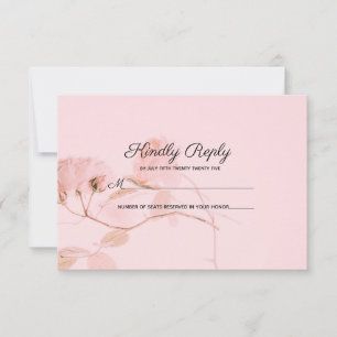 RSVP de Casamento Romântico de Rosebud Rosa Suave