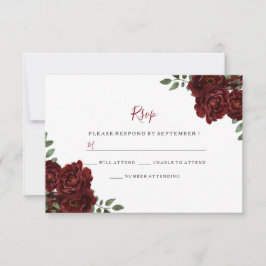 RSVP de Casamento Romântico Rosa da Burgundy