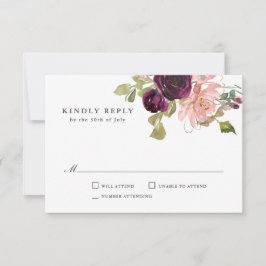 RSVP de Casamento Rosa e Borrão