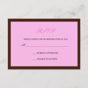 RSVP de Casamento Rosa e Castanho