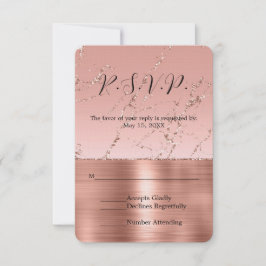 RSVP de Casamento Rosa Rosa Rosa Glam Glitter